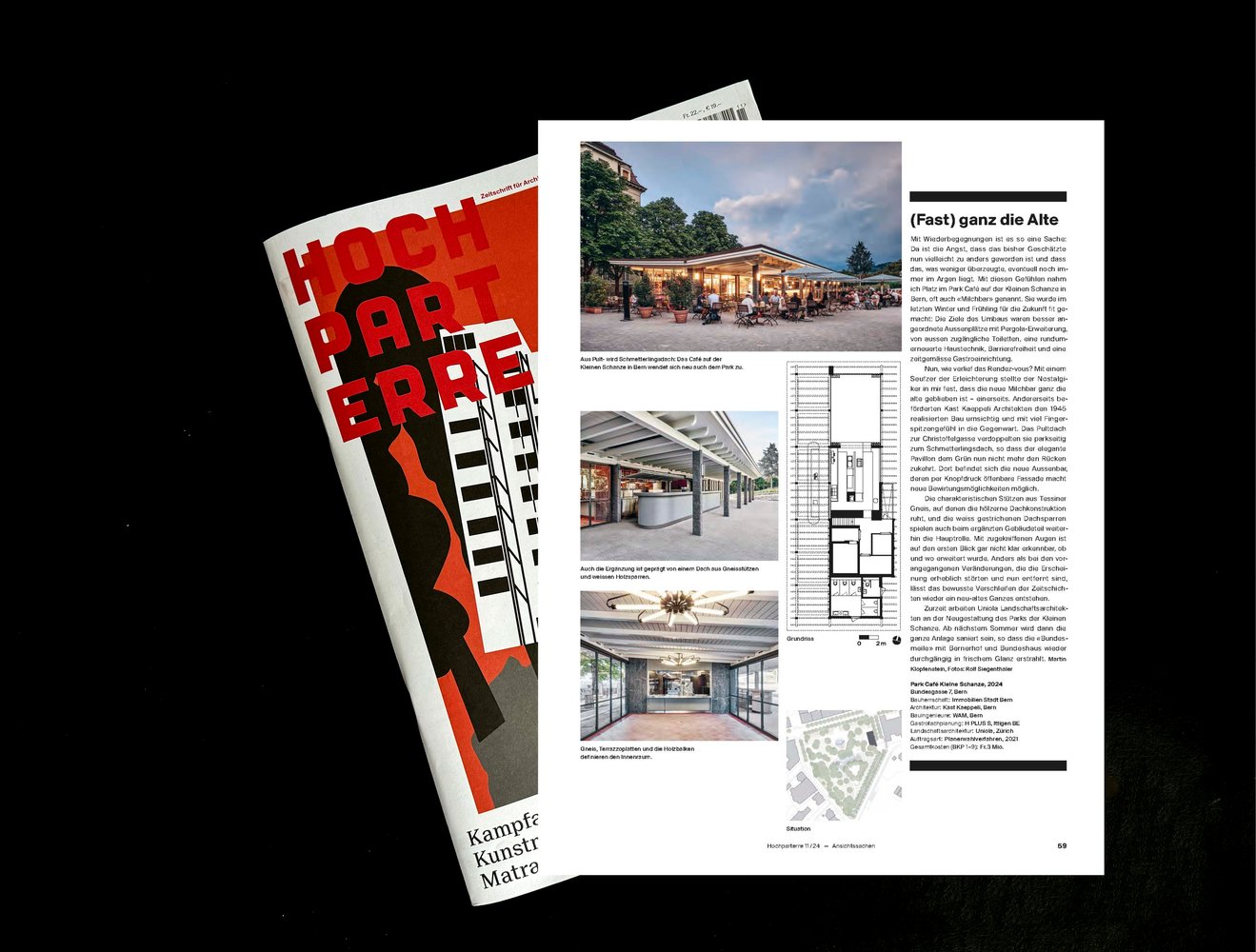 November 2024 Publikation des Park Cafés Kleine Schanze 11/24 Rubrik Ansichtssachen (Schanze_kast_kaeppeli_Hochparterre.jpg)